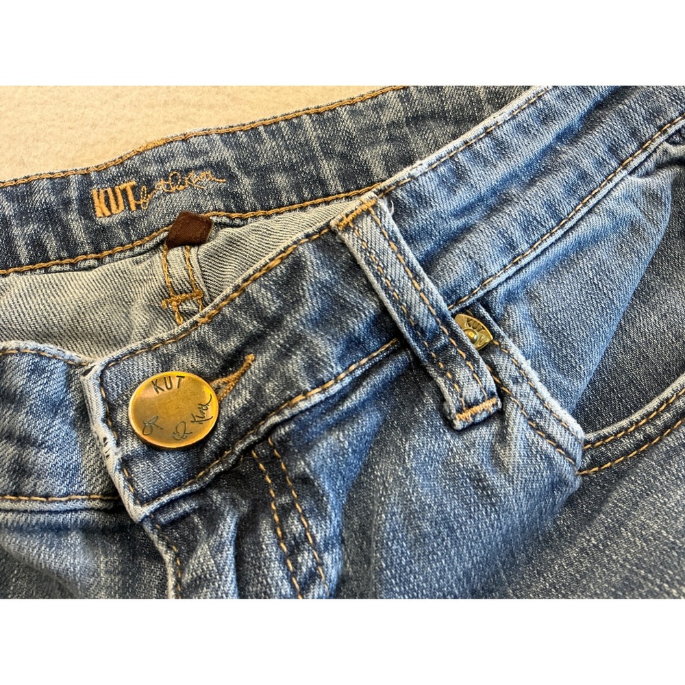 Kut from the Kloth Straight Leg Jeans Medium Wash‎ Stretch Denim Womens Size 4 - Picture 2 of 16